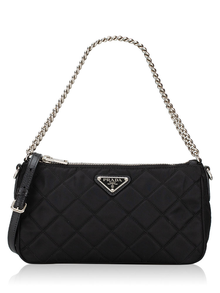 1BH026 Tessuto Impuntu Crossbody Nero