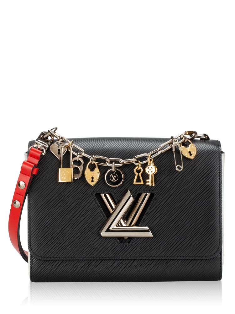 Epi Love Lock Charm Twist MM Black White