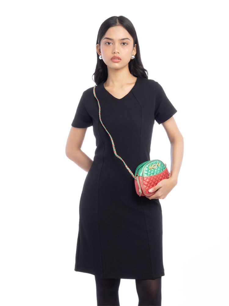 Nappa Trapuntata Zumi Mini Shoulder Bag Rosso Jasmine Green