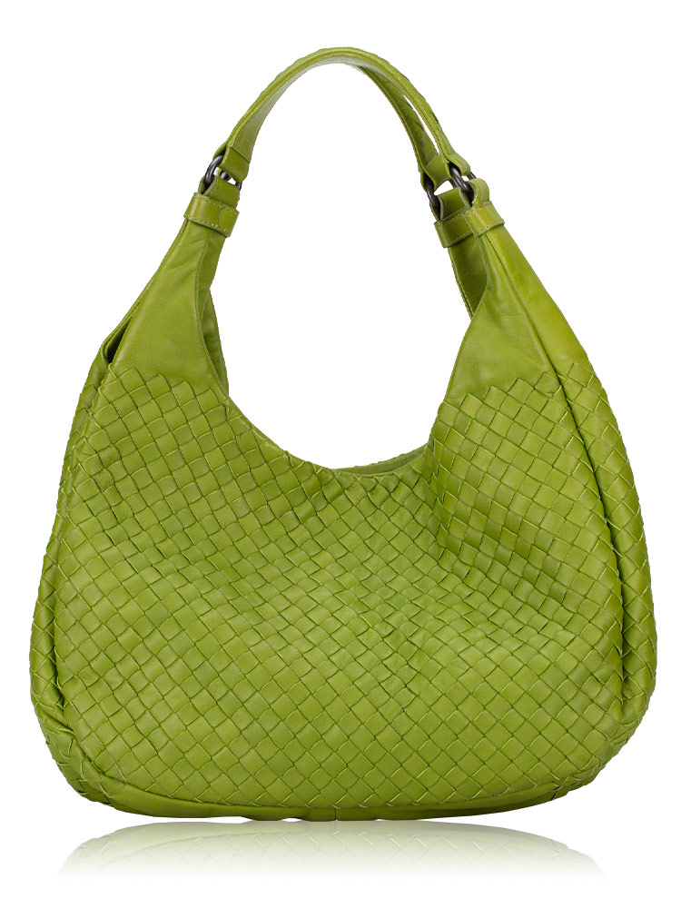 Nappa Intrecciato Campana Hobo Green