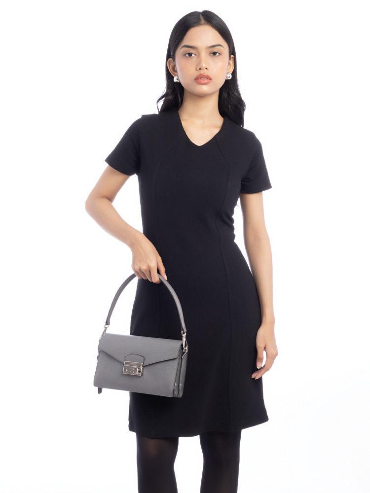 BN0924 Saffiano Lux Convertible Shoulder Bag Marmo