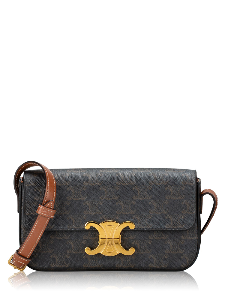 Triomphe Canvas Claude Shoulder Bag Tan