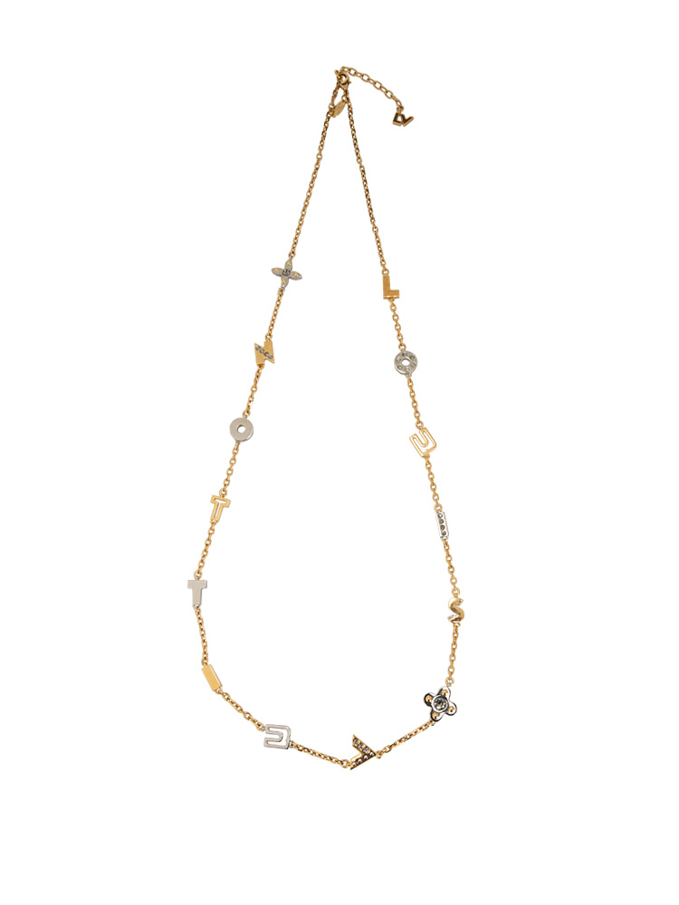 Timeless Love Letters Long Necklace Gold Silver