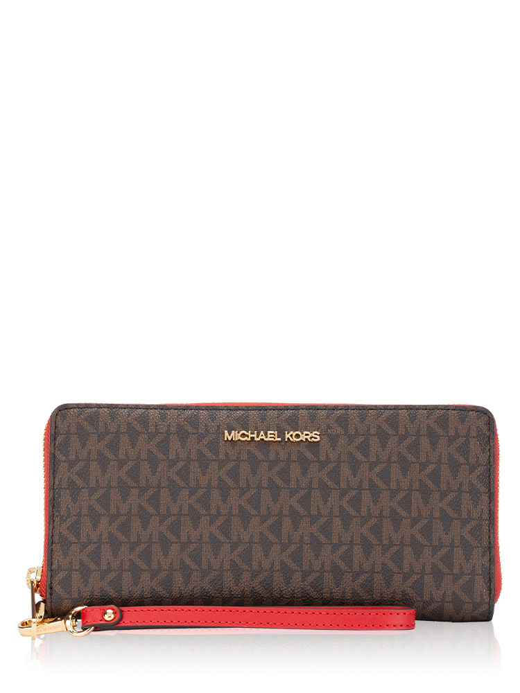 Jet Set Signature Large Continental Wristlet Flame