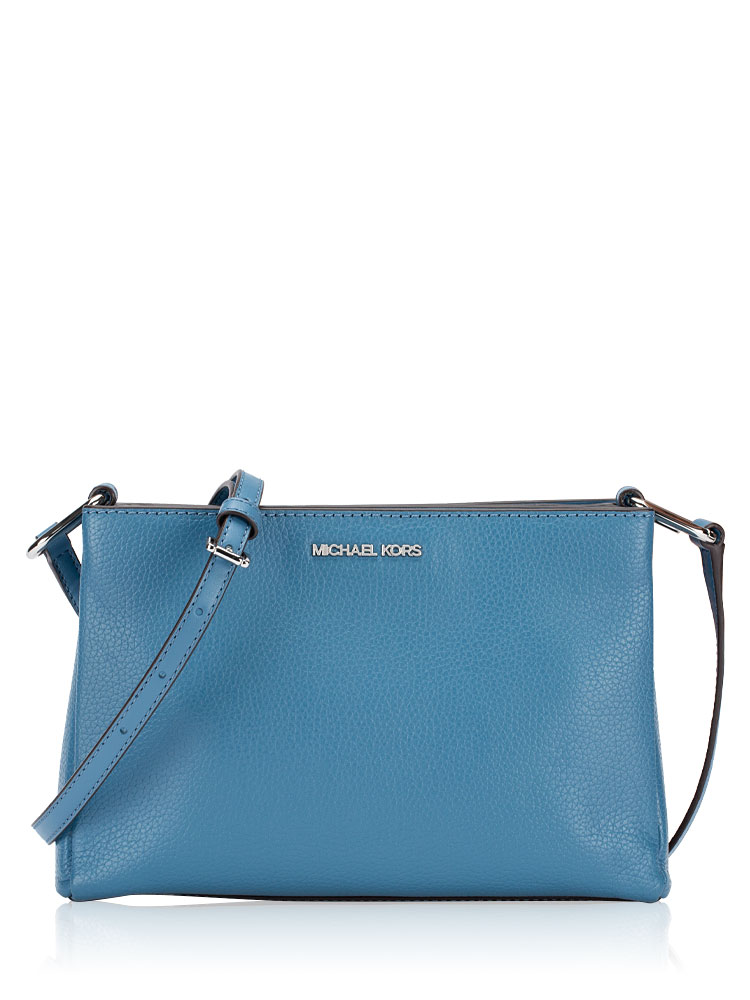 Trisha Leather Medium Triple Compartments Crossbody Cornflower