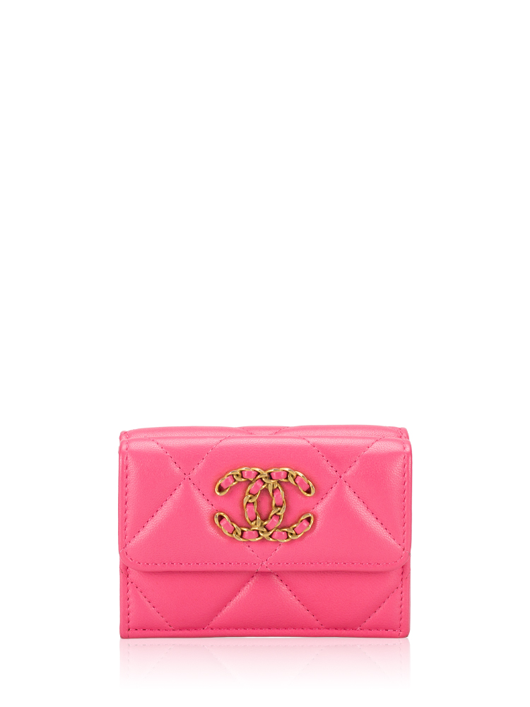 Lambskin C19 Small Flap Wallet Fuchsia