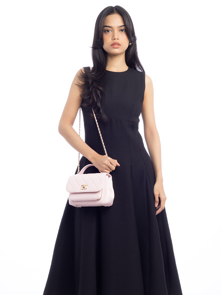 Caviar Business Affinity Small Flap Bag Light Pink