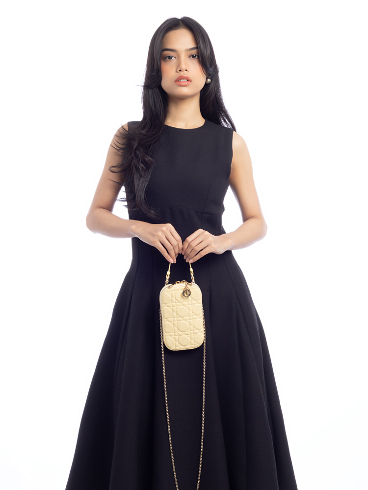 Lambskin Lady Dior Call'in Phone Crossbody Light Yellow