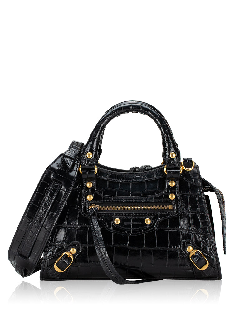 Croco Effect Neo Classic Silver Mini City Black