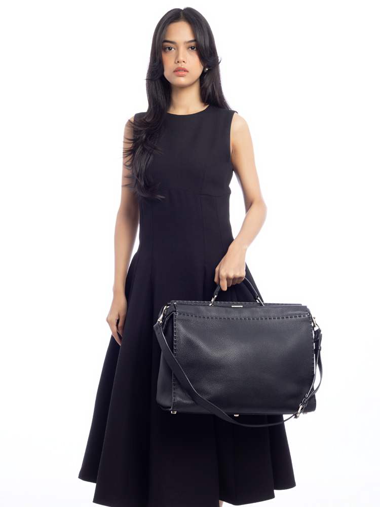 Selleria Monster Eyes Peekaboo Essential Large Iconic Satchel Nero