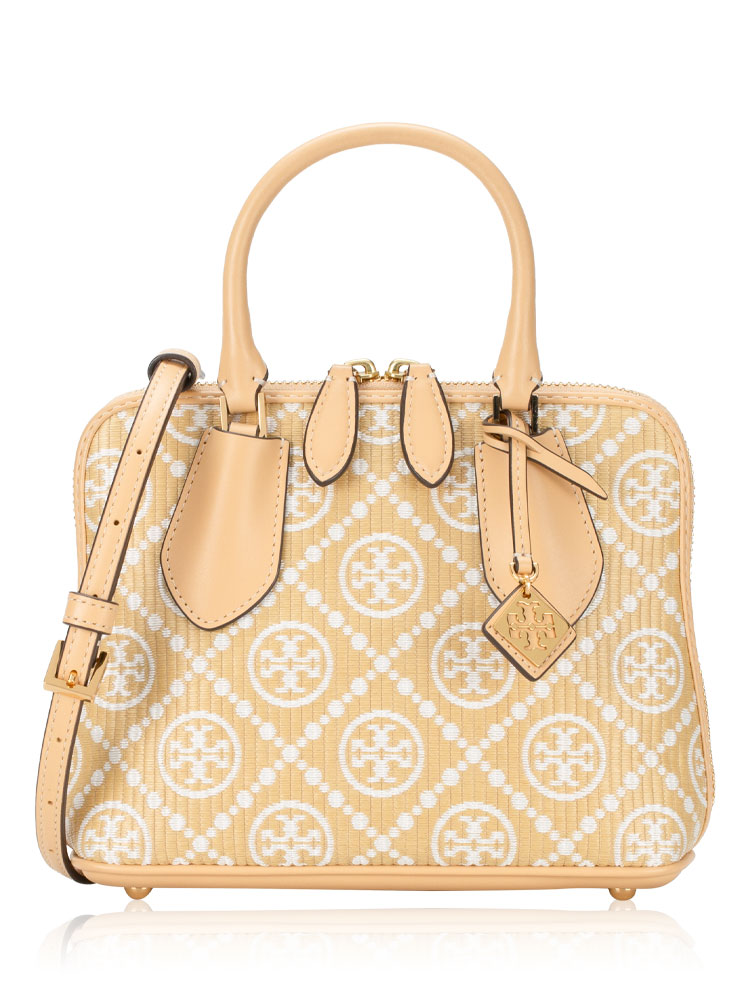 T Monogram Raffia Mini Swing Bag Natural
