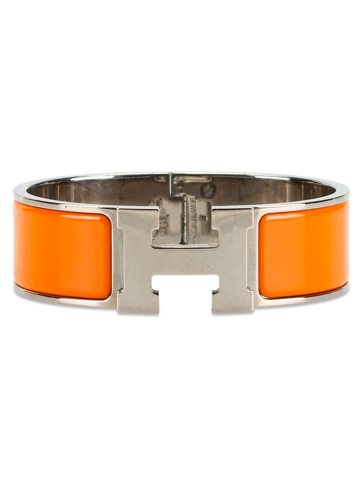 Enamel Wide Clic Clac H Bracelet GM Orange