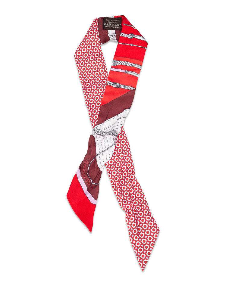 Silk Clic Clac Modern Cannage Twilly Red