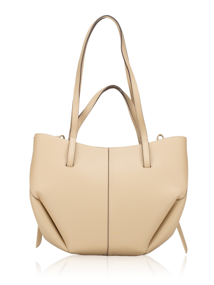 Textured Calfskin Cyme Mini Tote Sand