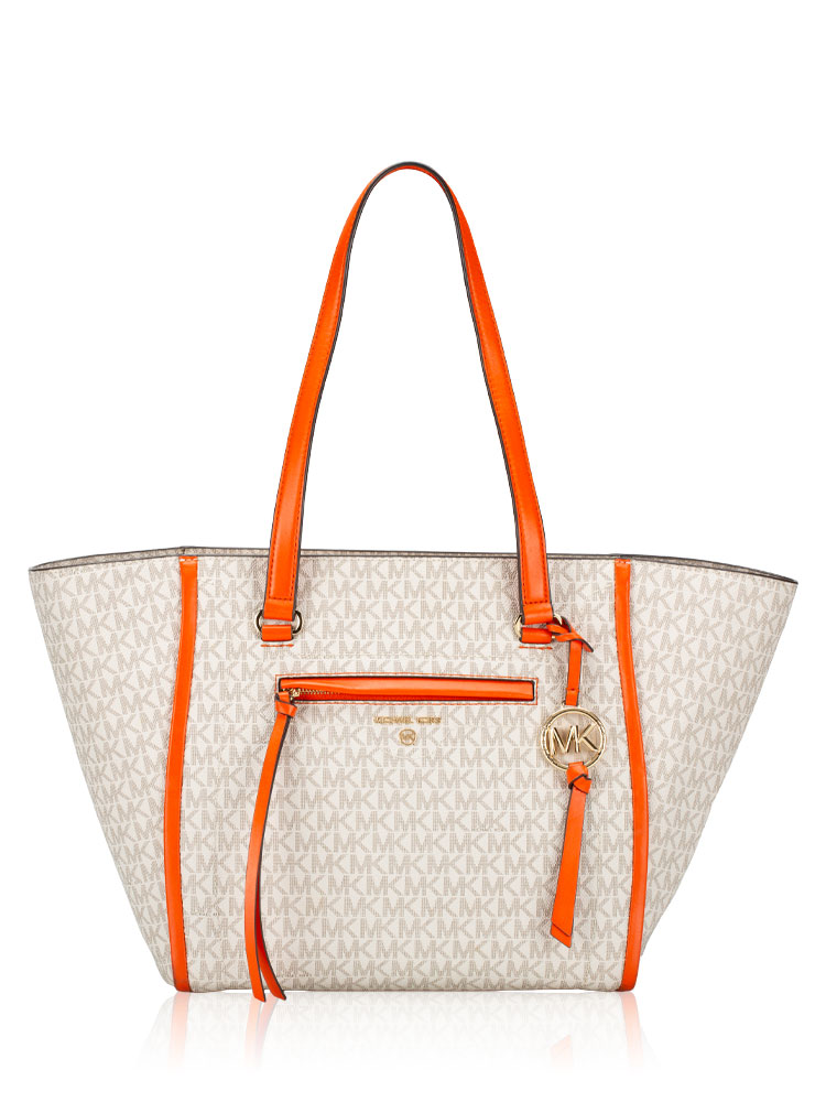 Signature Carine Medium Tote Bag Clementine