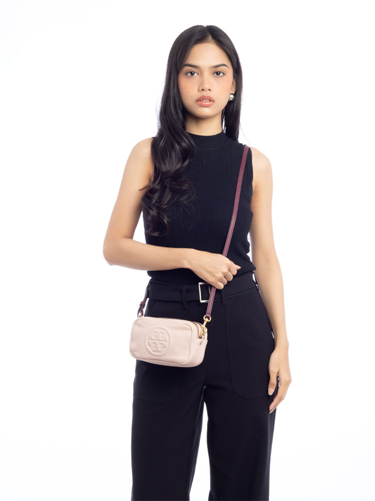 Britten Leather Small Shoulder Bag Pink Moon