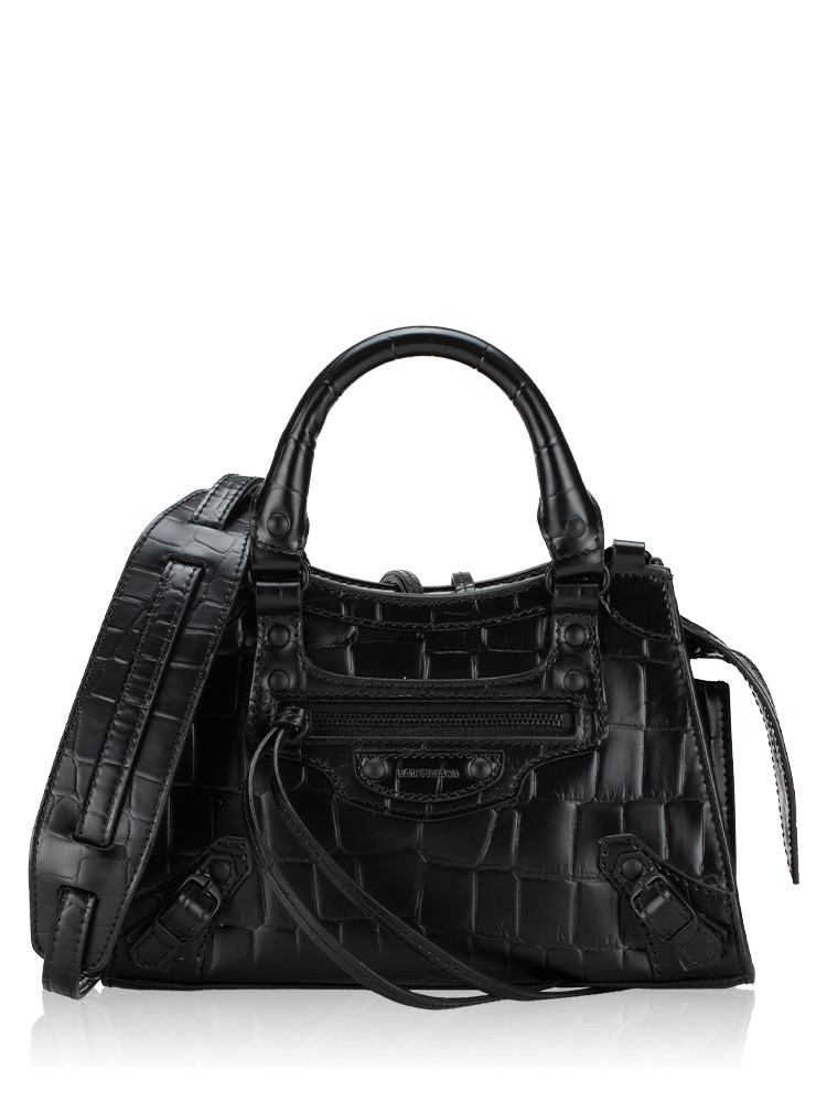 Croco Effect Neo Classic Silver Mini City Black