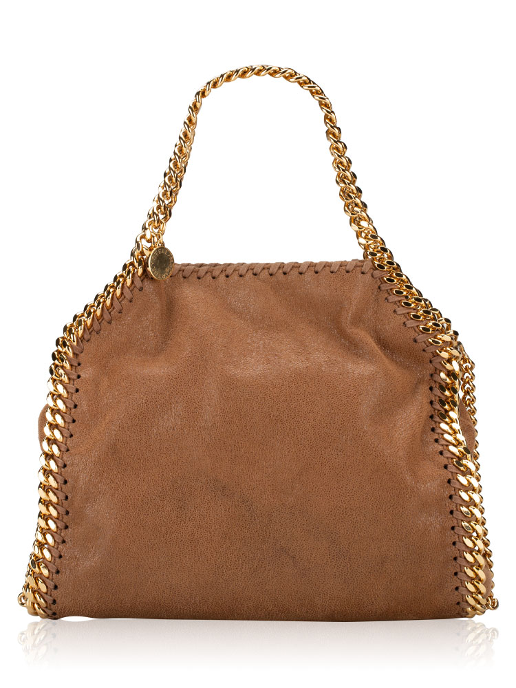 Shaggy Deer Falabella Mini Fold Over Tote Pecan brown