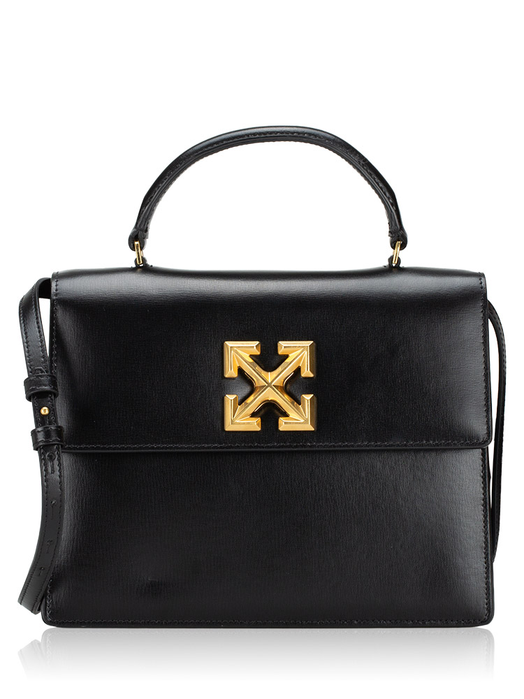 Calfskin Jitney 2.8 Twist Top Handle Bag Black