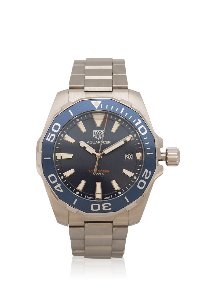 Stainless Steel Aquaracer 300M 41mm Watch Silver Blue