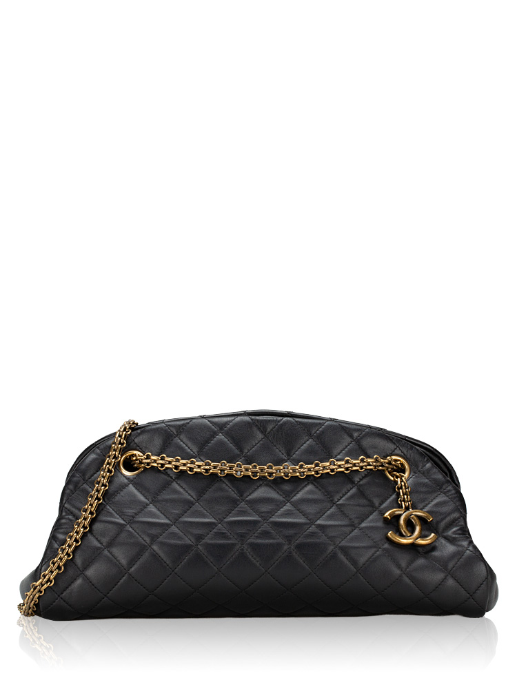 Lambskin Just Mademoiselle Small Bowling Bag Black