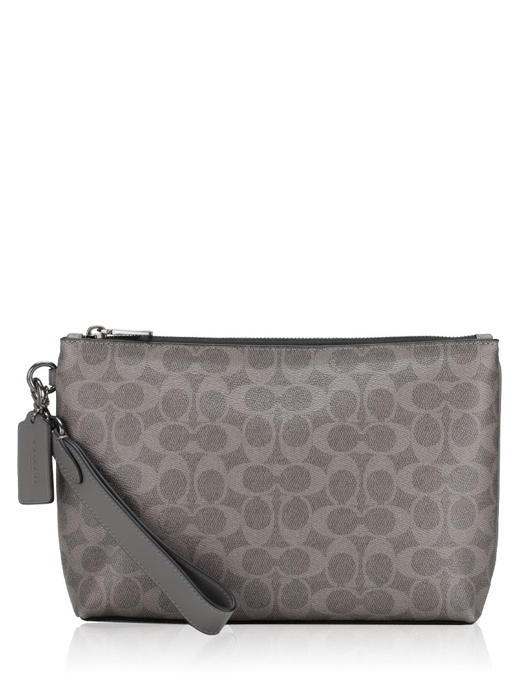 Men CCF32 Signature Canvas Pouch Grey Charcoal