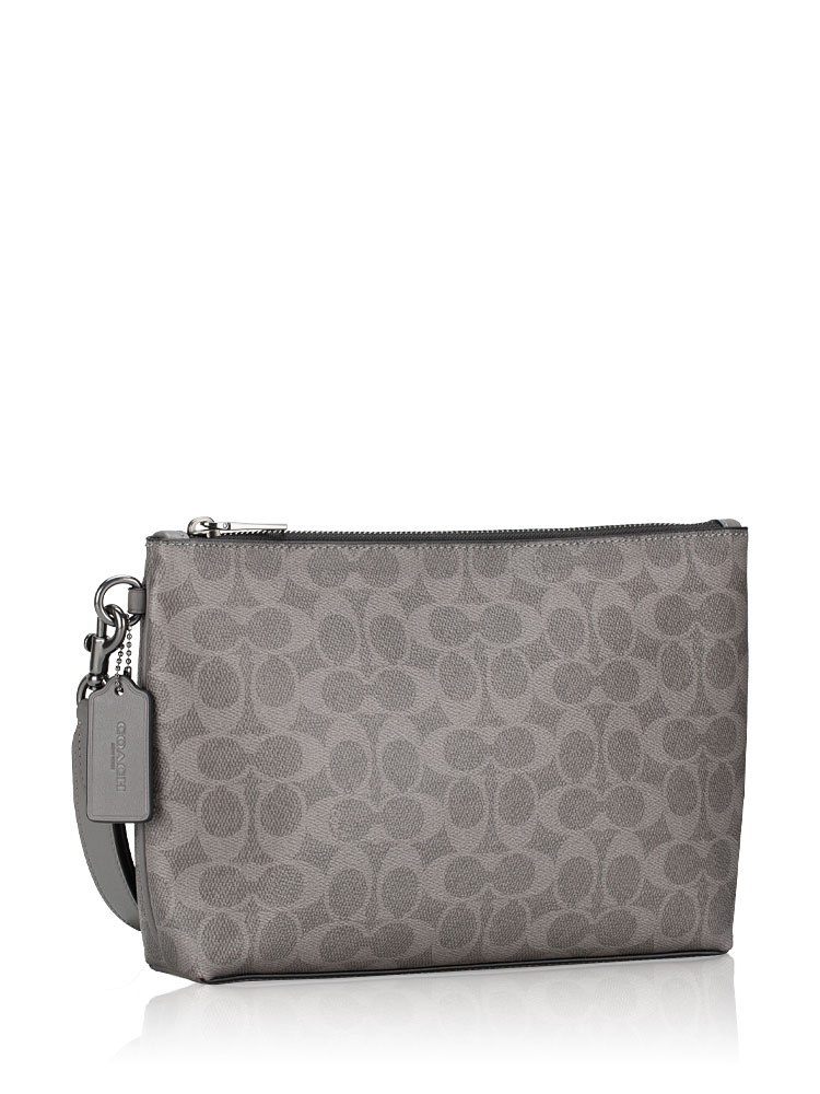 Men CCF32 Signature Canvas Pouch Grey Charcoal