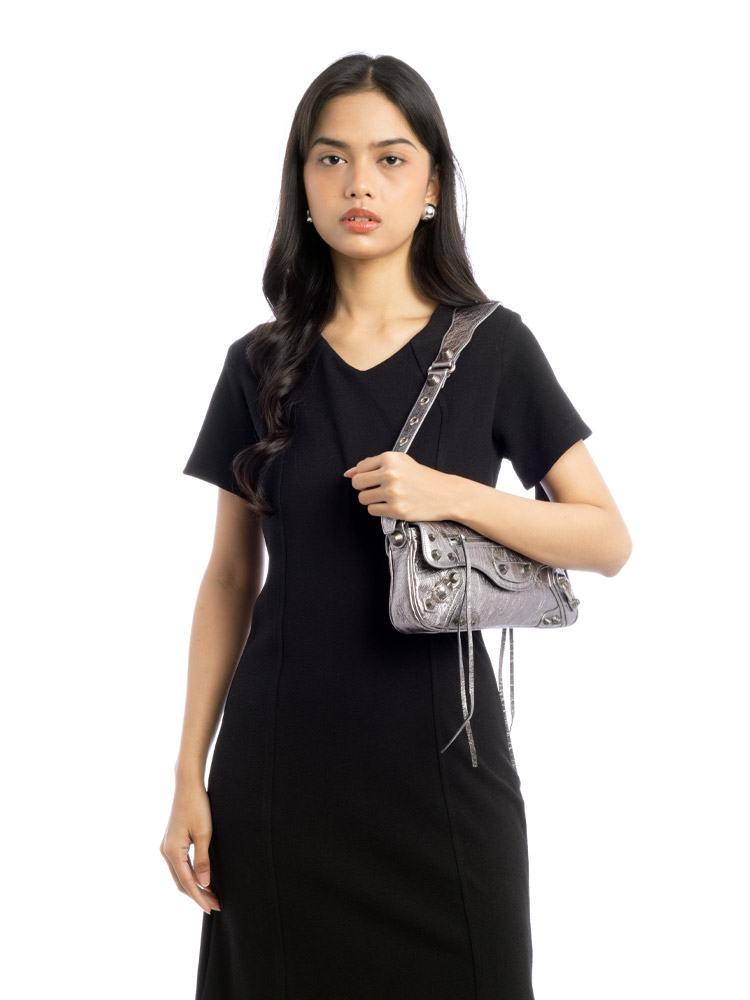 Arena Le Cagole Small Crossbody Silver