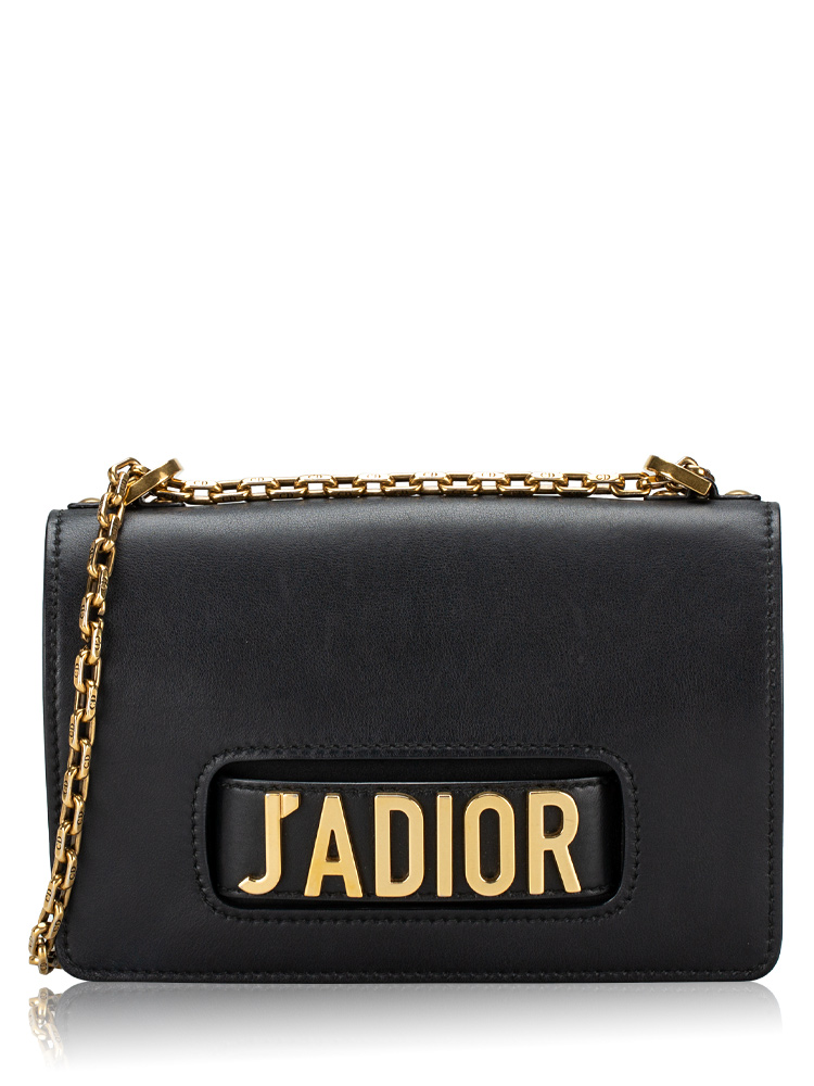 Smooth Calfskin JAdior Chain Flap Bag Black