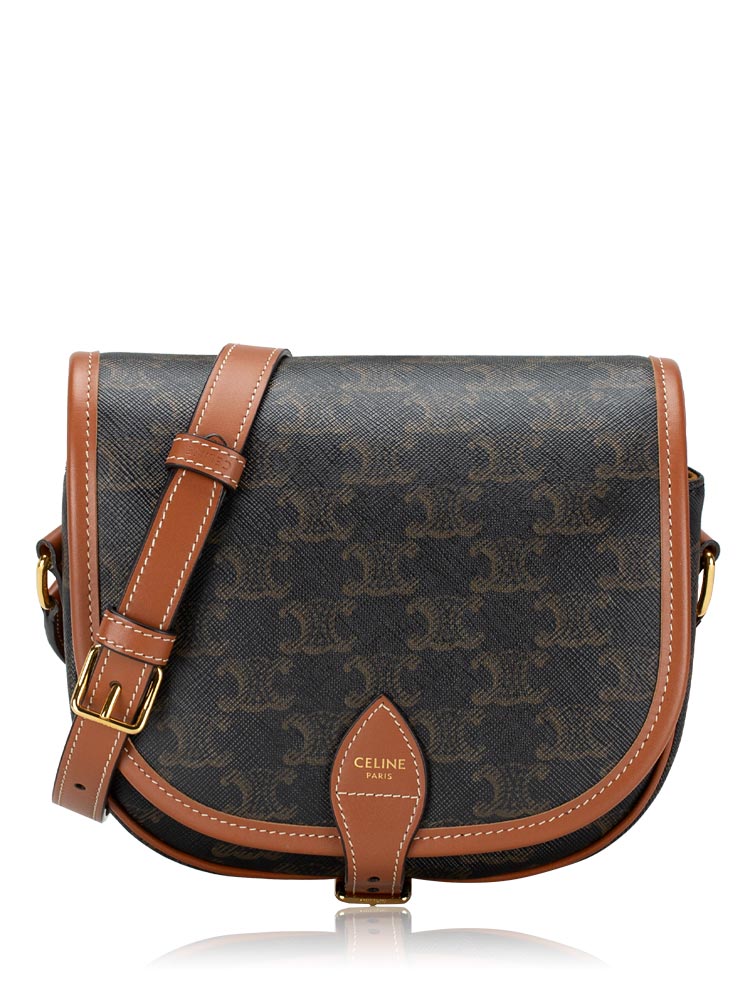 Triomphe Folco Medium Shoulder Bag Tan