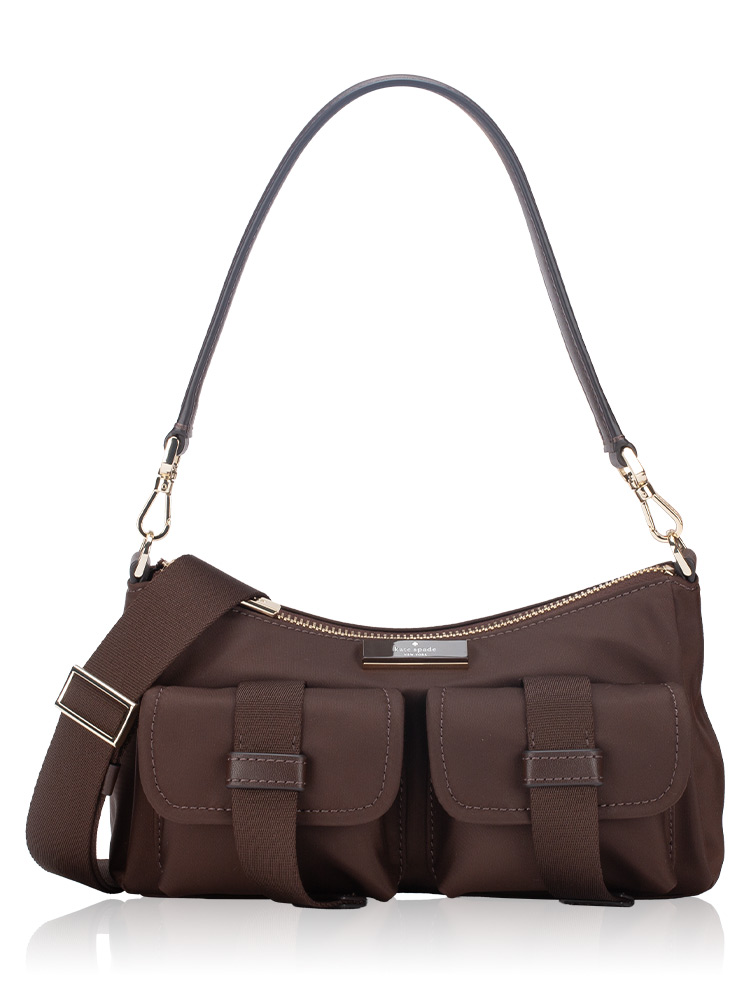 Carter Nylon Cargo Small Crossbody Hot Fudge