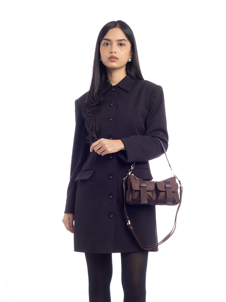 Carter Nylon Cargo Small Crossbody Hot Fudge