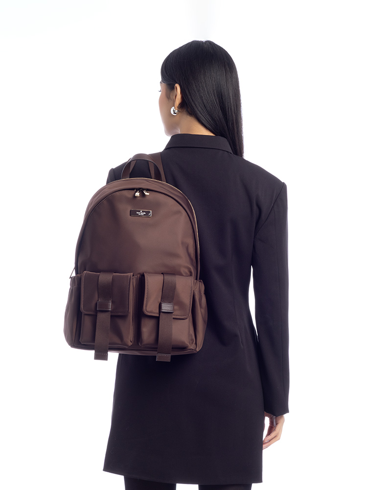 Carter Nylon Cargo Large Backpack Hot Fudge