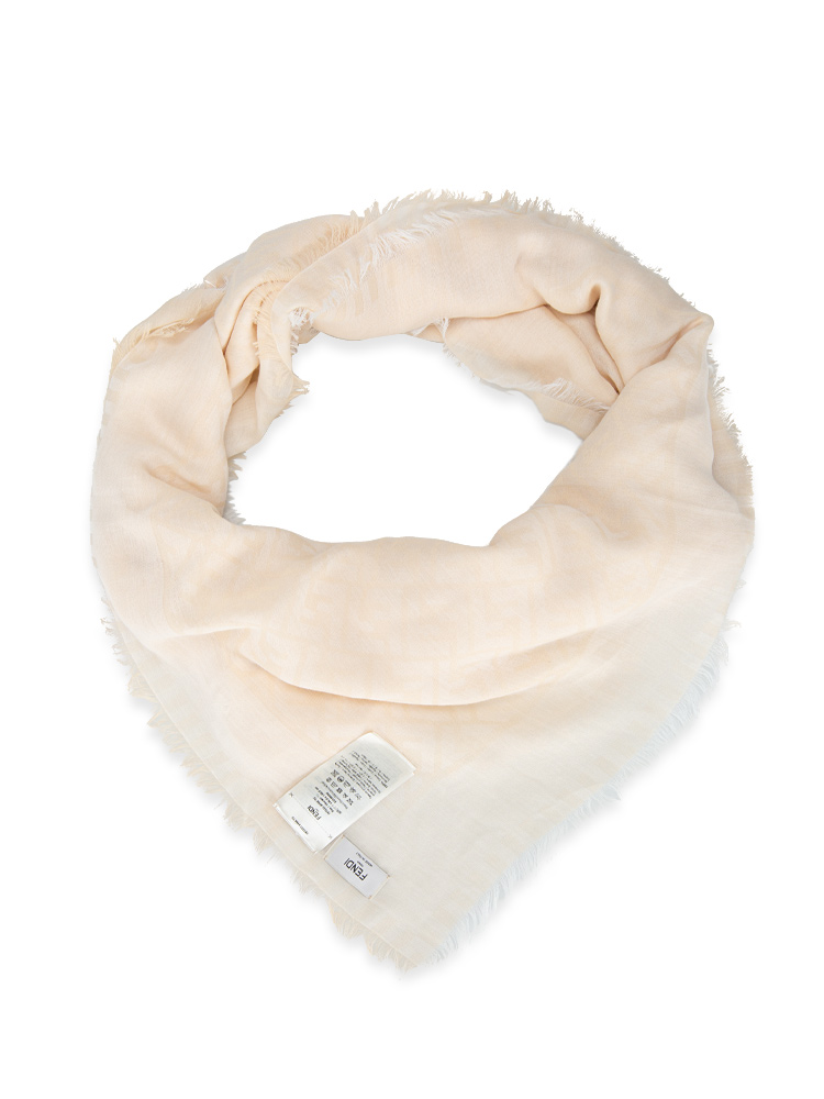 Cotton FF Fendi Scarf Beige