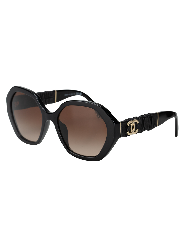5475 Interlocking CC Oversize Sunglasses Black