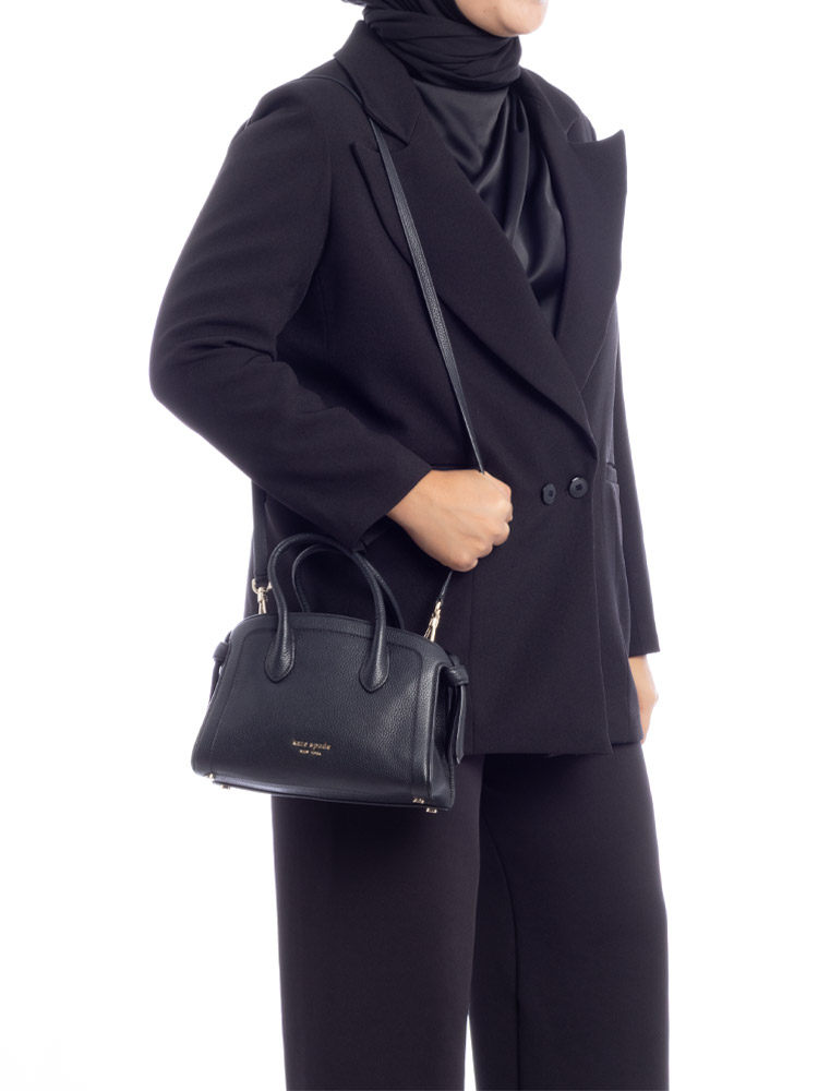 Knott Mini Zip Top Satchel Black