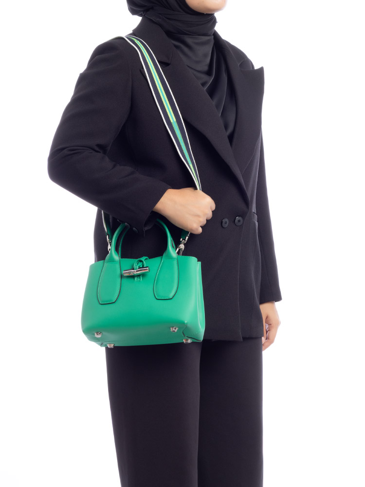 Roseau Leather Small Top Handle Green