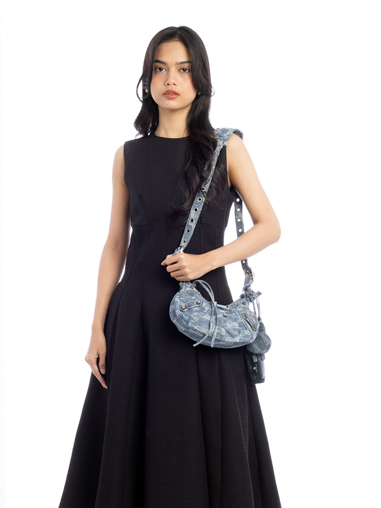 Bleached Denim BB Le Cagole XS Shoulder Bag Blue