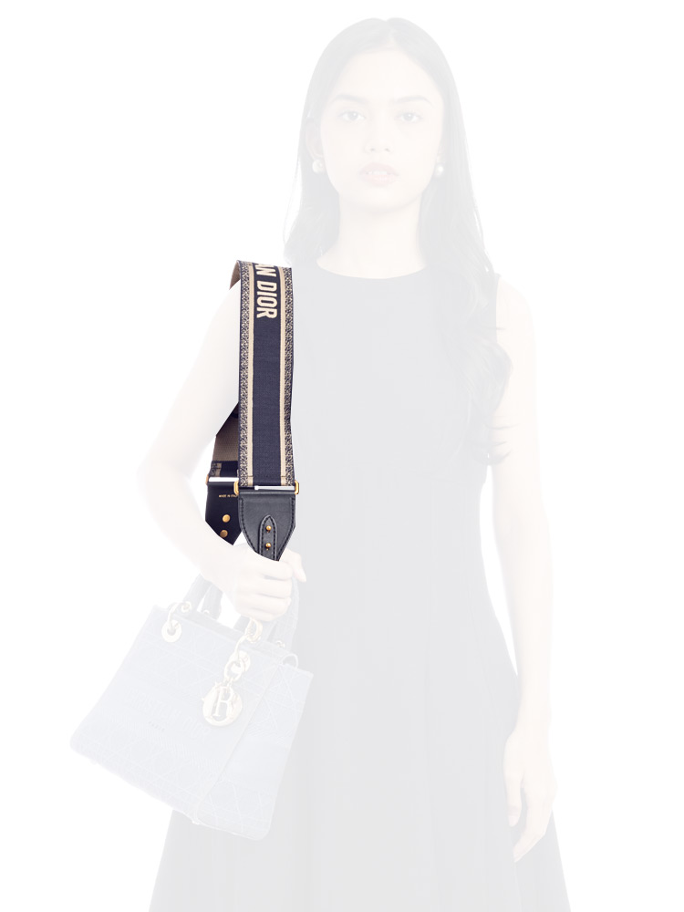 Toile Embroidered Shoulder Strap Blue
