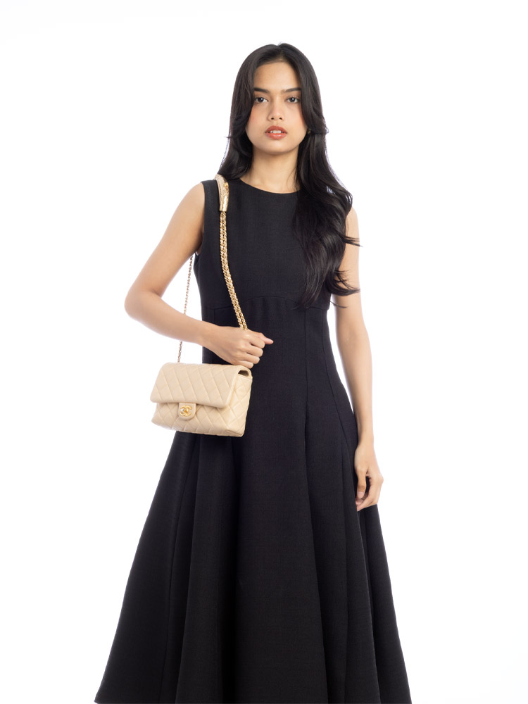 Lambskin Coco Crush Mini Flap Bag Beige