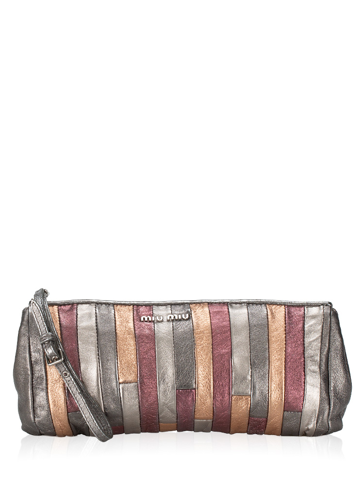 Nappa Patchwork Wristlet Amarena