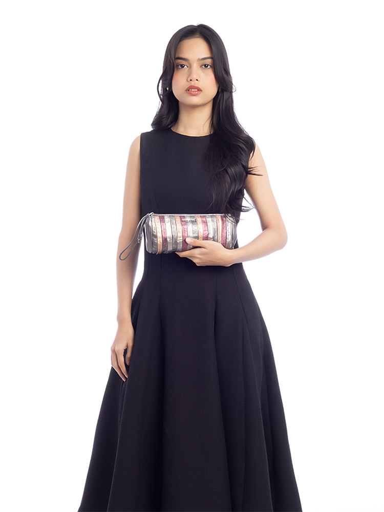 Nappa Patchwork Wristlet Amarena