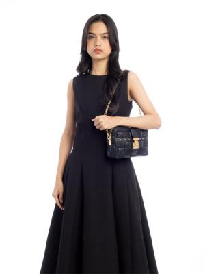 Damier Quilt Lambskin Troca PM Noir