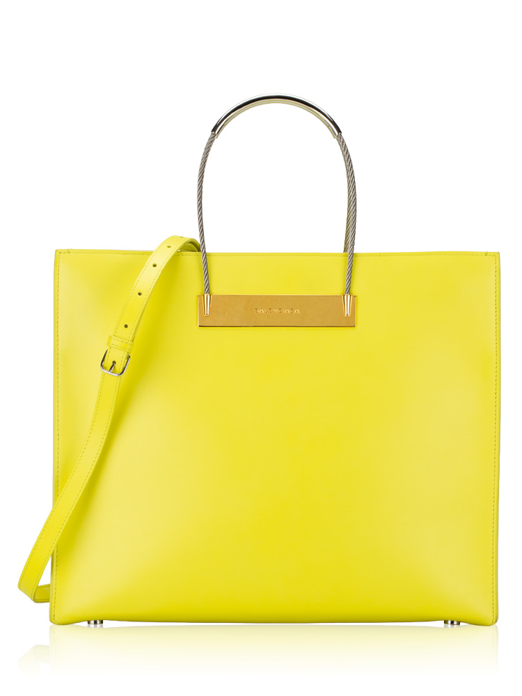 Calfskin Cable M Shopper Yellow