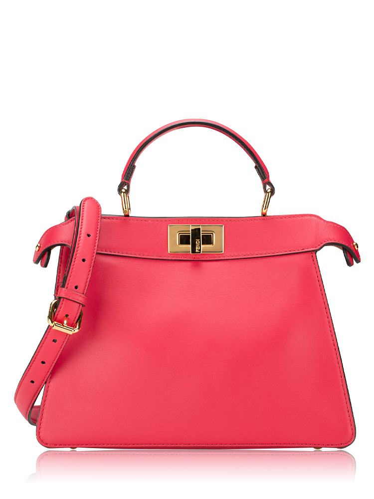 Calfskin Peekaboo Iseeu Small Satchel Lampone