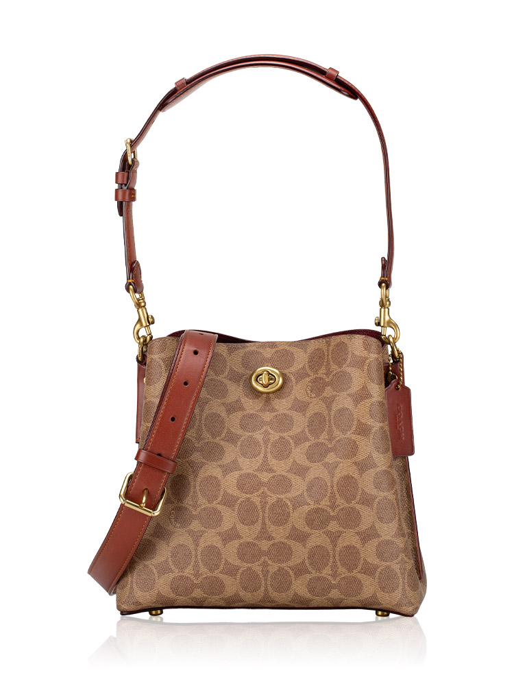 C3890 Signature Willow Bucket Bag Tan Rust