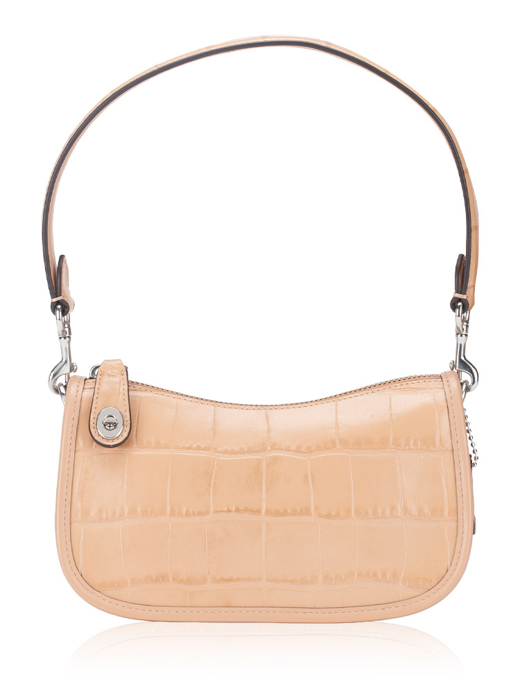 CP024 Embossed Croc 20 Swinger Bag Buff