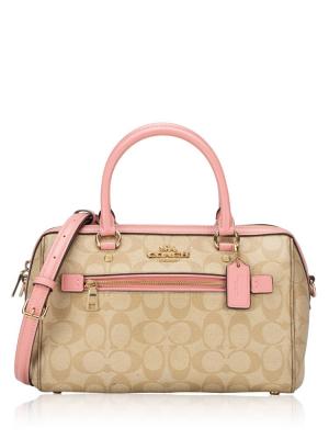 83607 Signature Rowan Satchel Light Khaki Bubblegum