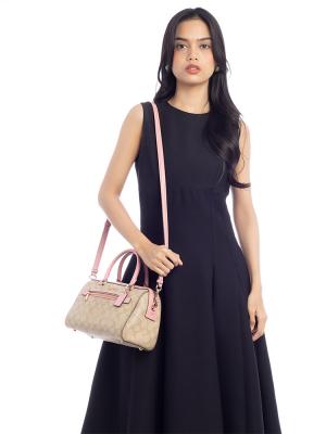 83607 Signature Rowan Satchel Light Khaki Bubblegum