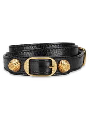 Classic Gold Triple Tour Bracelet Black Sz M
